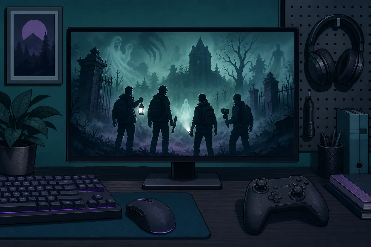 超自然スクワッド PC操作のキーマウとコントローラーを説明する概念図